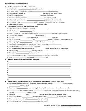 Fill in the Blanks with Correct Form of Verb Given in the Bracket with Answers