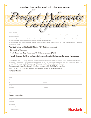 Warranty Certificate Format