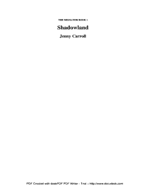 The Mediator Shadowland PDF  Form