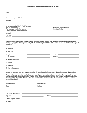 Copyright Permission Form Template