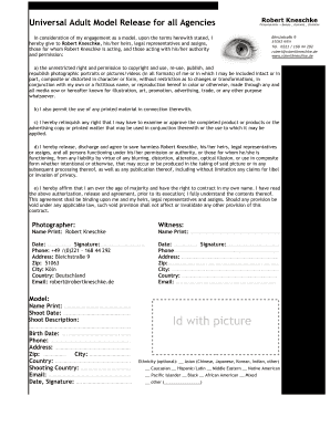 Blank Model Release Form