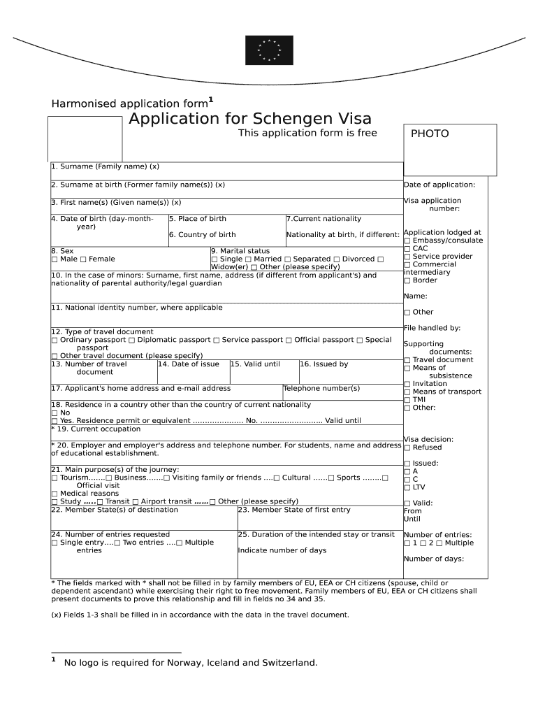 Harmonised Application Form