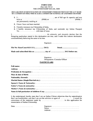 Form Xxii Filled Sample