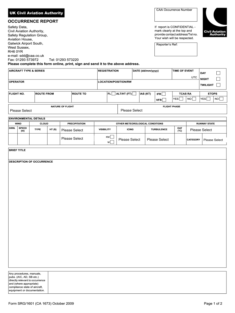  Srg 1601 PDF  Form 2009