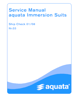 Aquata Immersion Suit  Form
