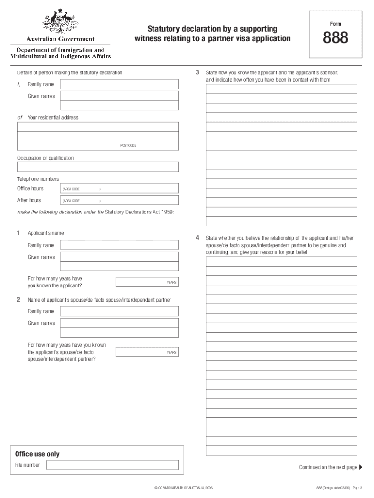 Form 888 Example
