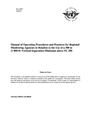 ICAO DOC 9937 Regional Monitoring Agency Eurasia  Form