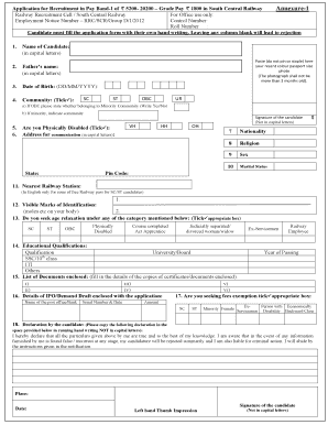 Get and Sign Railway Form 