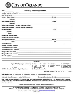 Orlando Building Permits Form