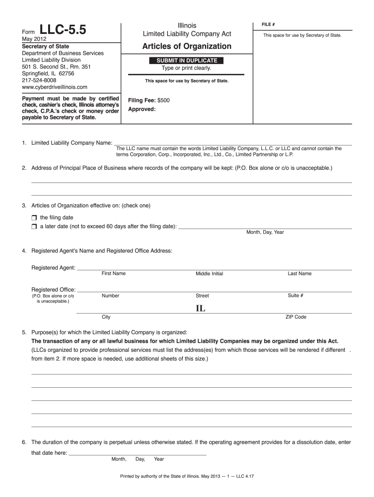 Llc55 Il Online Form