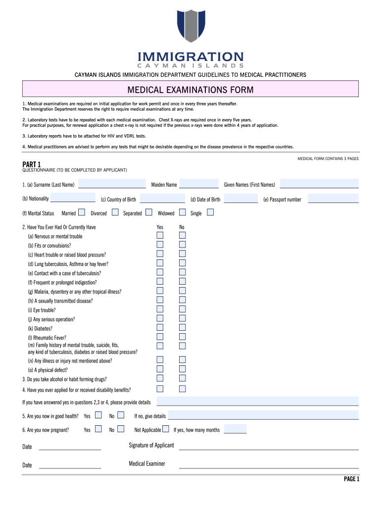 Cayman Island Work Permit Form