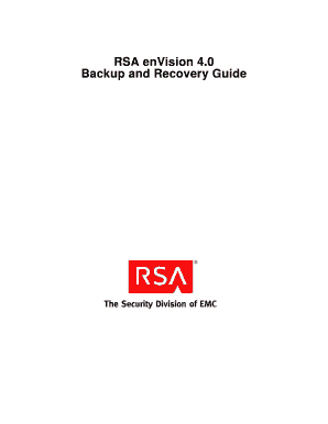 Rsa Envision Backup and Recovery Guide Form