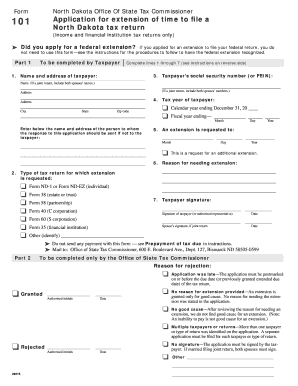 Form 101 State of North Dakota Taxhow