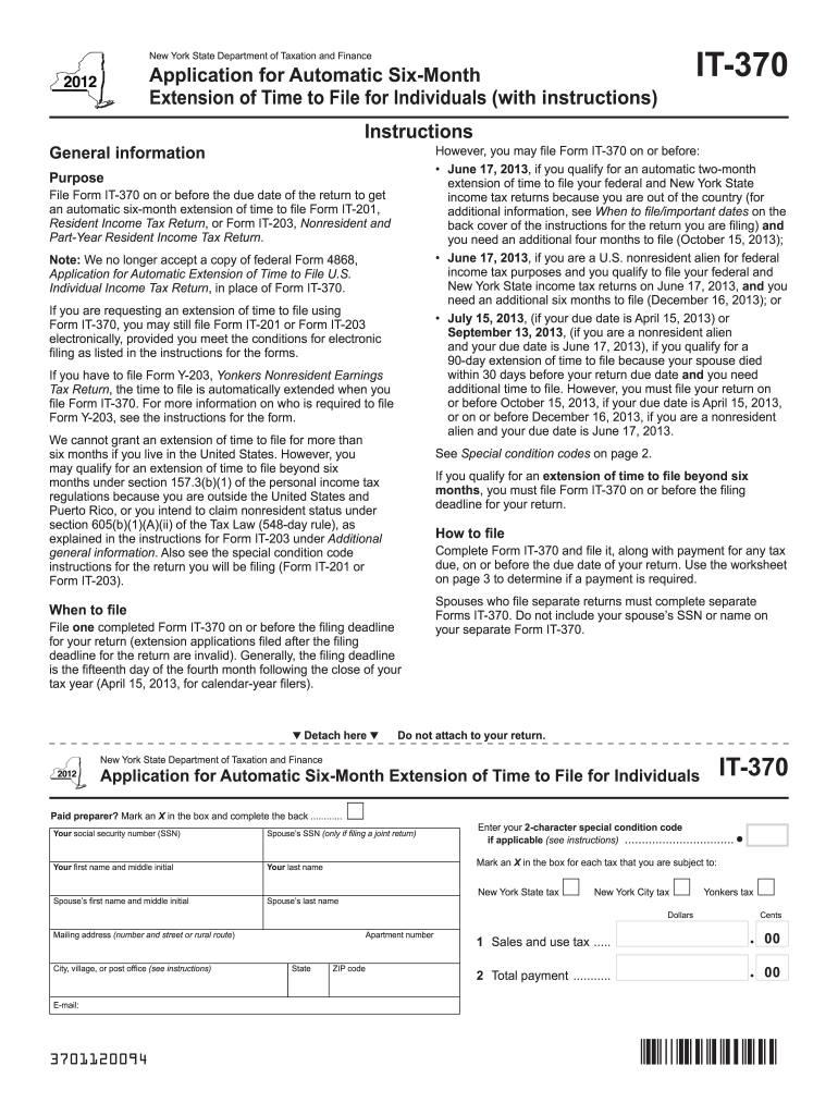  Income Tax Applications for Filing Extensions  Department of Taxation 2012