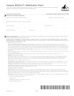 Invesco 403b Distribution Form