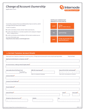 Internode Change of Ownership  Form