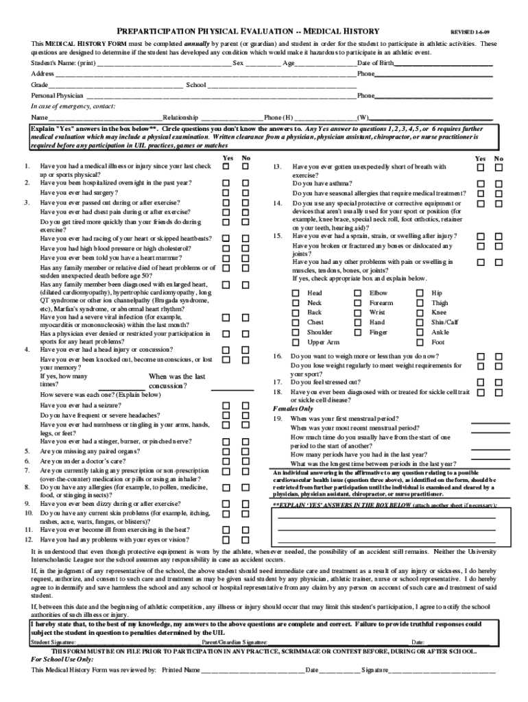 Printable Sports Physical 20122024 Form Fill Out and Sign Printable