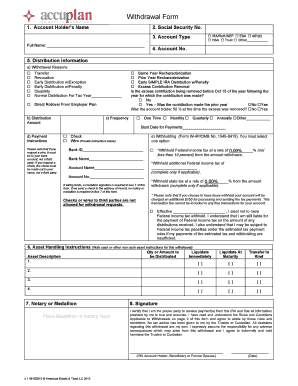 Withdrawal Form Accuplan V1 06152010 Self Directed IRA