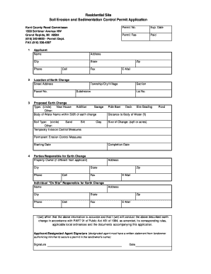 Kent County Soil Erosion Permit  Form