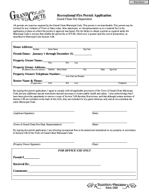 Grand Chute Burning Permit Where to Get One Form
