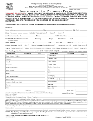 Orange County Mechanical Permit  Form