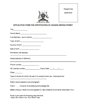Application Form for Permit