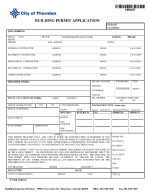 Thornton Building Department  Form