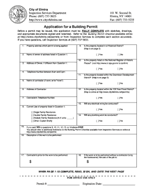 City of Elmira Building Permit  Form