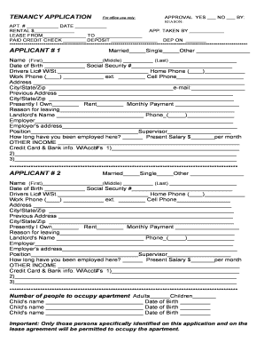 Landmark Rental Application PDF Form