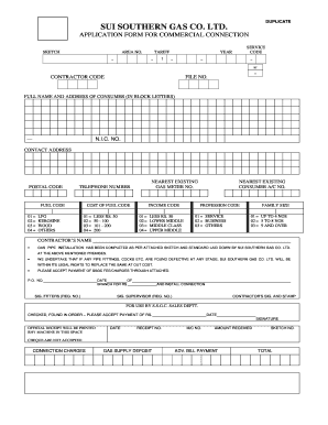 Sui Southern Gas Application Status  Form