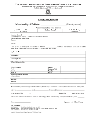 Fpcci Membership Form