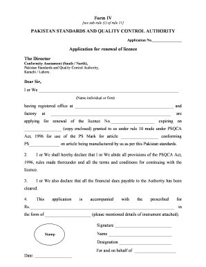 Psqca License Fees  Form