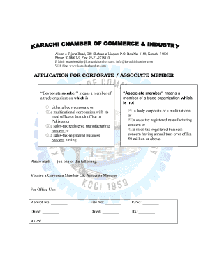 Karachi Chamber of Commerce Members List PDF  Form