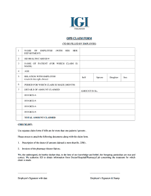 Igi Claim Form