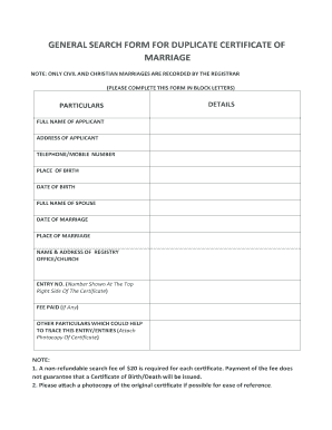 Blank Marriage Certificate Template