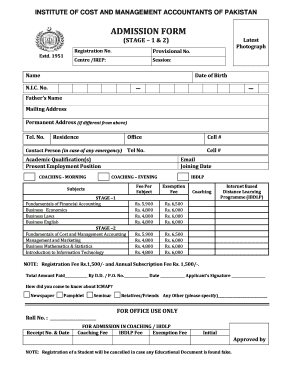 Icmap Exam Form