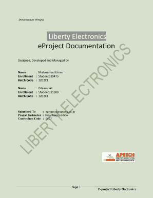Documentation of Eproject Form