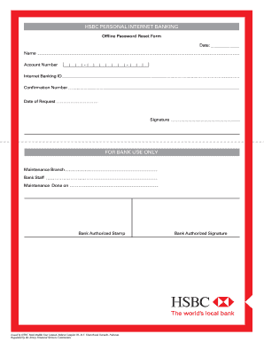 Reset Hsbc Online Banking  Form