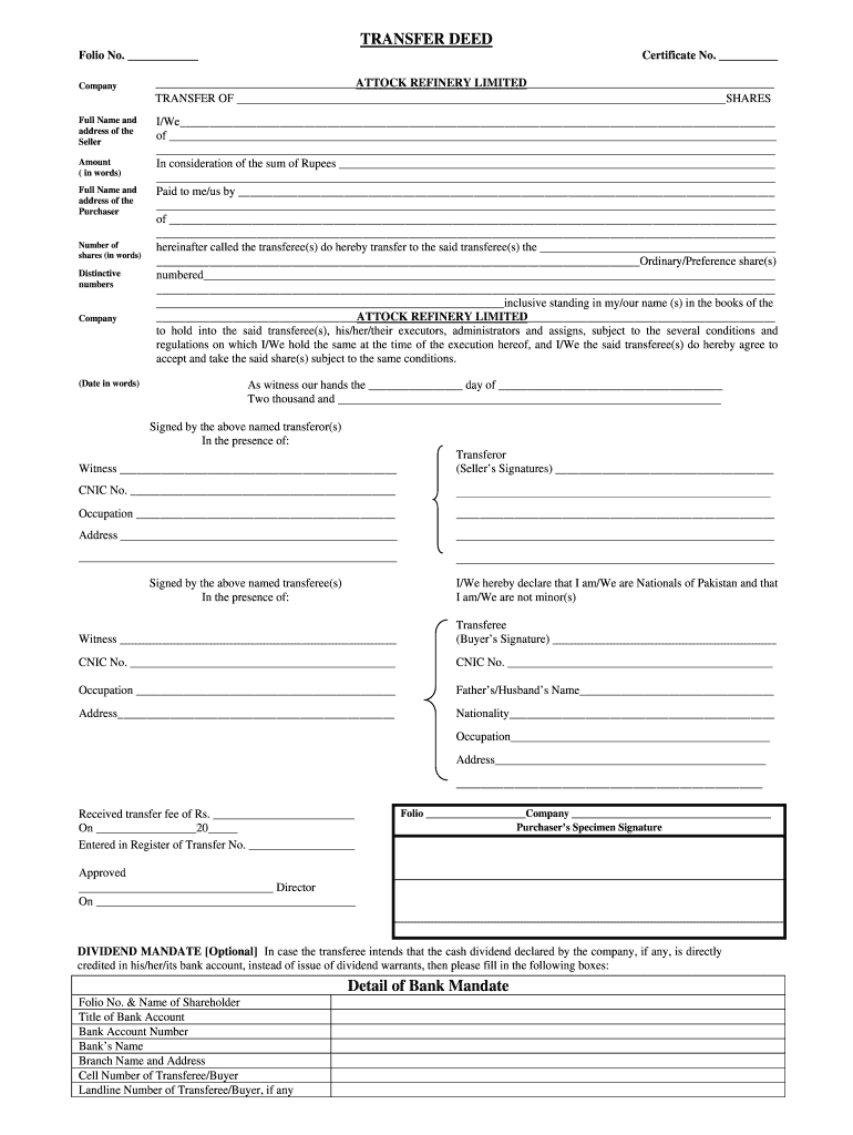 Share Transfer Form