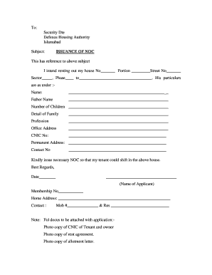 Noc Form Download