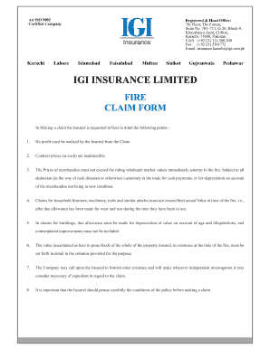 Igi Claim Form