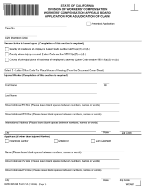 Instructions to Complete Form Dwc Wcab Form 1a