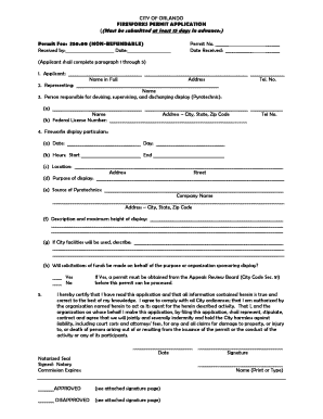 Fireworks Permit  Form