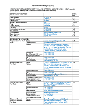 Oman Shipping Company Policy PDF Form