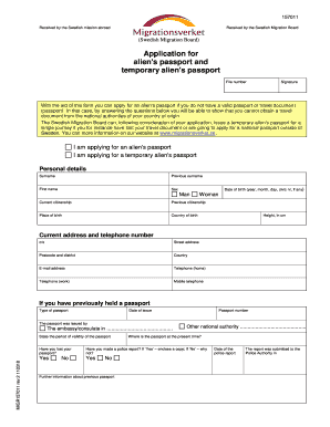 Aliens Passport Czech Republic Form