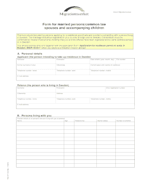Form for Married Personscommon Law Spouses and Accompanying Children