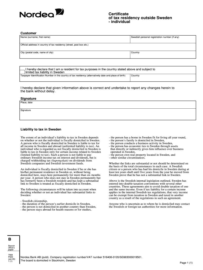  Tax Residency Certificate 2005-2024