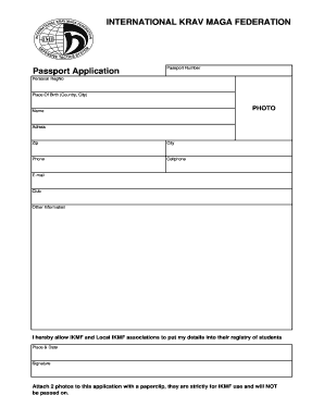 Krav Maga Passport  Form