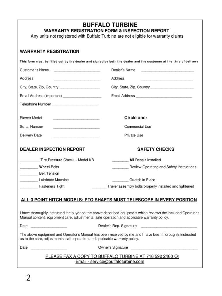 Get and Sign Buffalo Blower Parts 2011-2022 Form