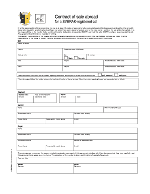 Registering a Cat from Sverak Abroad with Fife Form